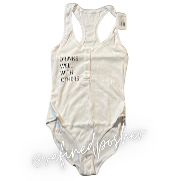 Daydream Nation Dolls Kill Drinks Well Bodysuit size Small NWT White - Picture 2 of 5